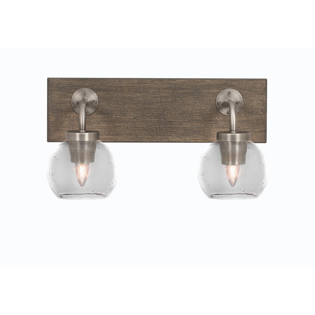 Toltec Oxbridge 1772-gpdw-4100 Bath Vanity Light 17 in. wide - Graphite & Painted Distressed Wood-look