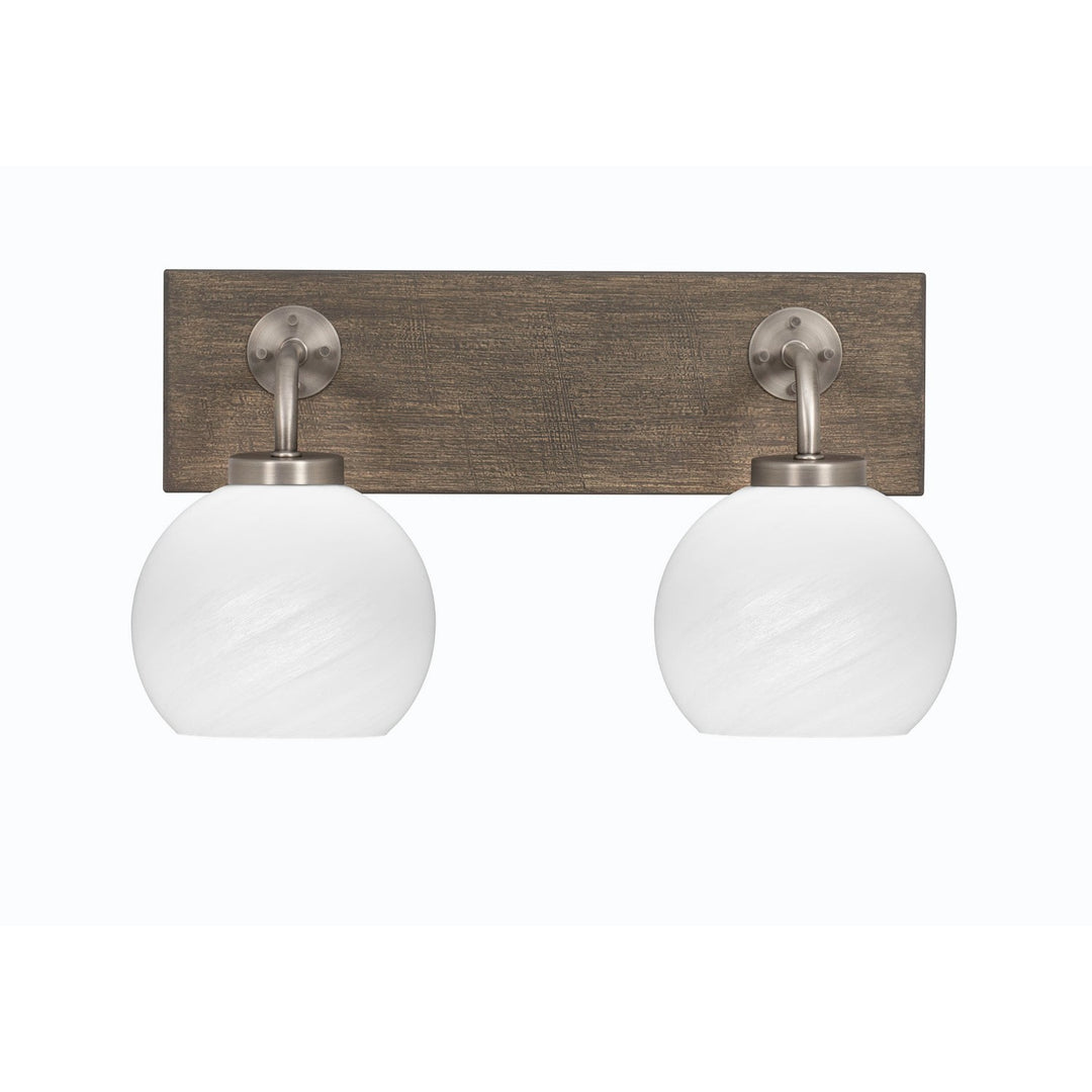 Toltec Oxbridge 1772-gpdw-4101 Bath Vanity Light 17 in. wide - Graphite & Painted Distressed Wood-look