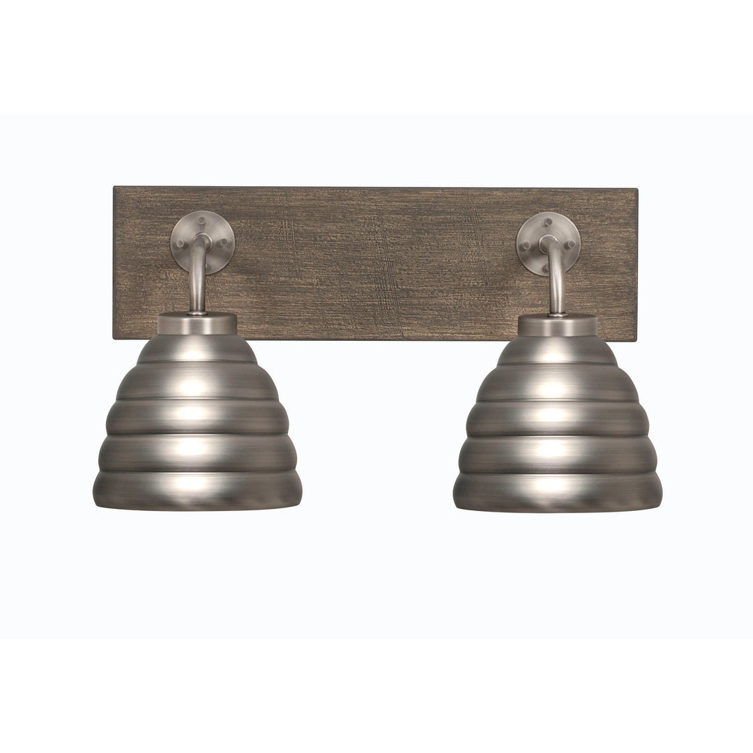 Toltec Oxbridge 1772-gpdw-425-gp Bath Vanity Light 17 in. wide - Graphite & Painted Distressed Wood-look