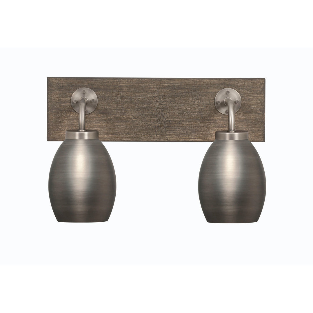 Toltec Oxbridge 1772-gpdw-426-gp Bath Vanity Light 16 in. wide - Graphite & Painted Distressed Wood-look