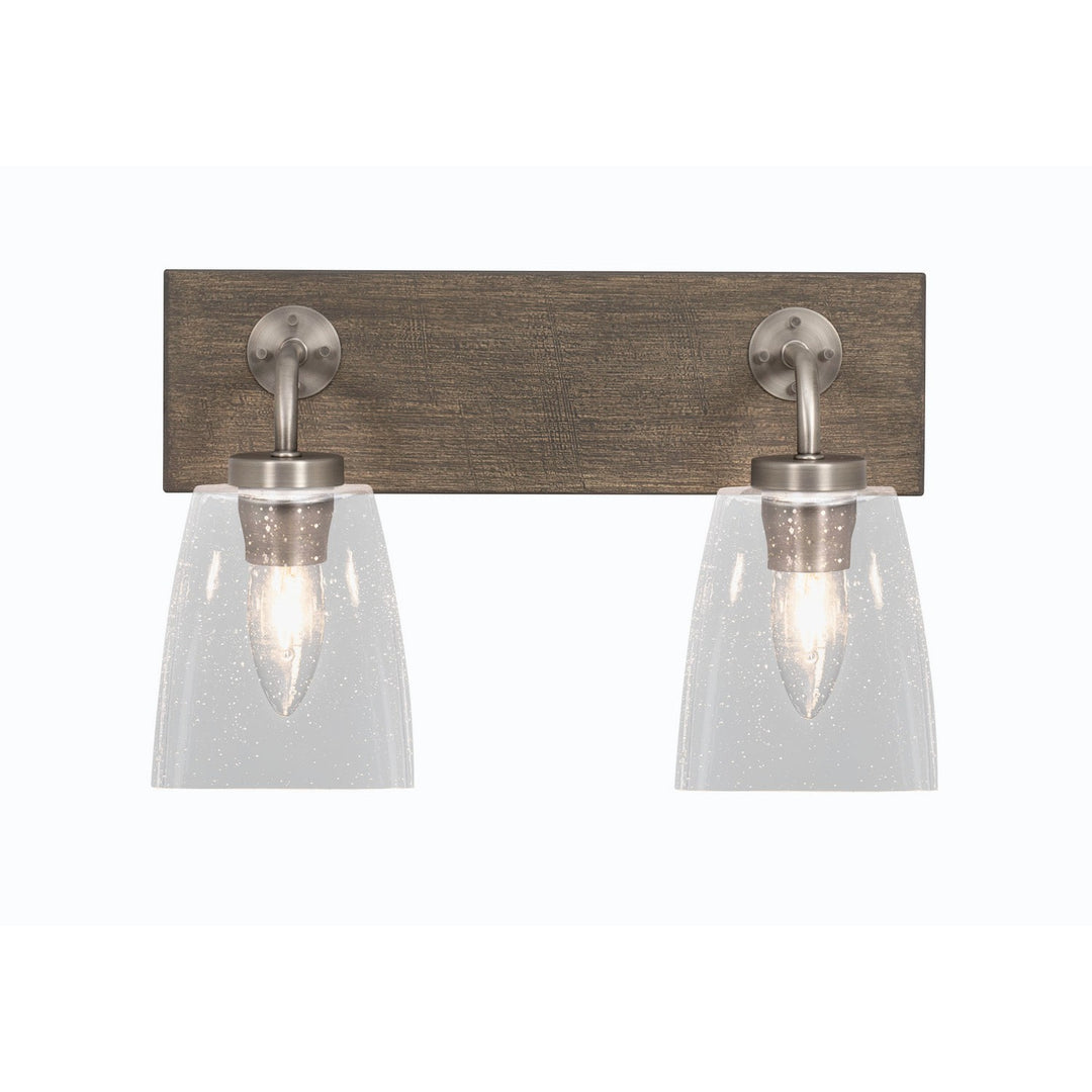 Toltec Oxbridge 1772-gpdw-461 Bath Vanity Light 16 in. wide - Graphite & Painted Distressed Wood-look