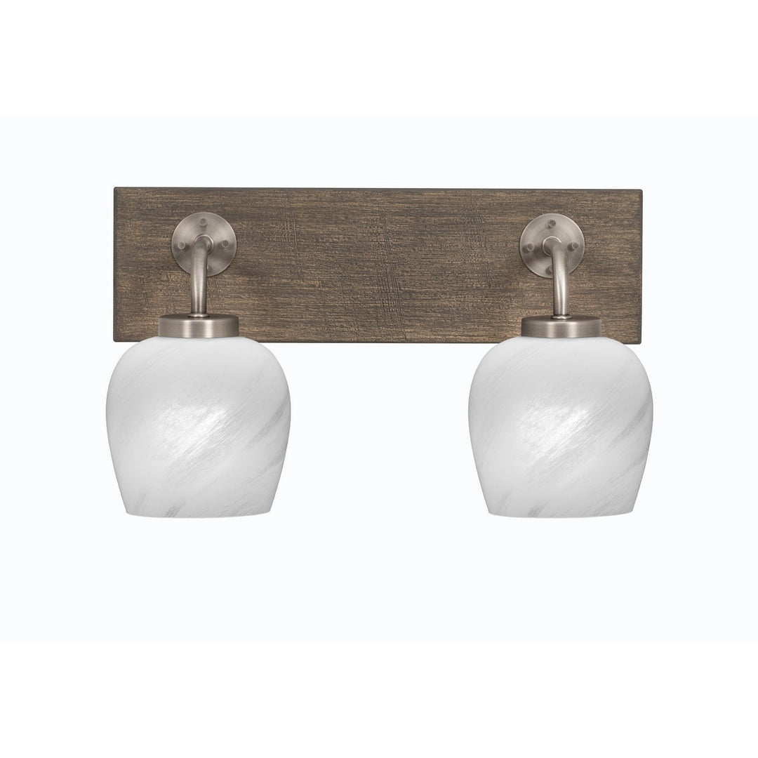 Toltec Oxbridge 1772-gpdw-4811 Bath Vanity Light 17 in. wide - Graphite & Painted Distressed Wood-look