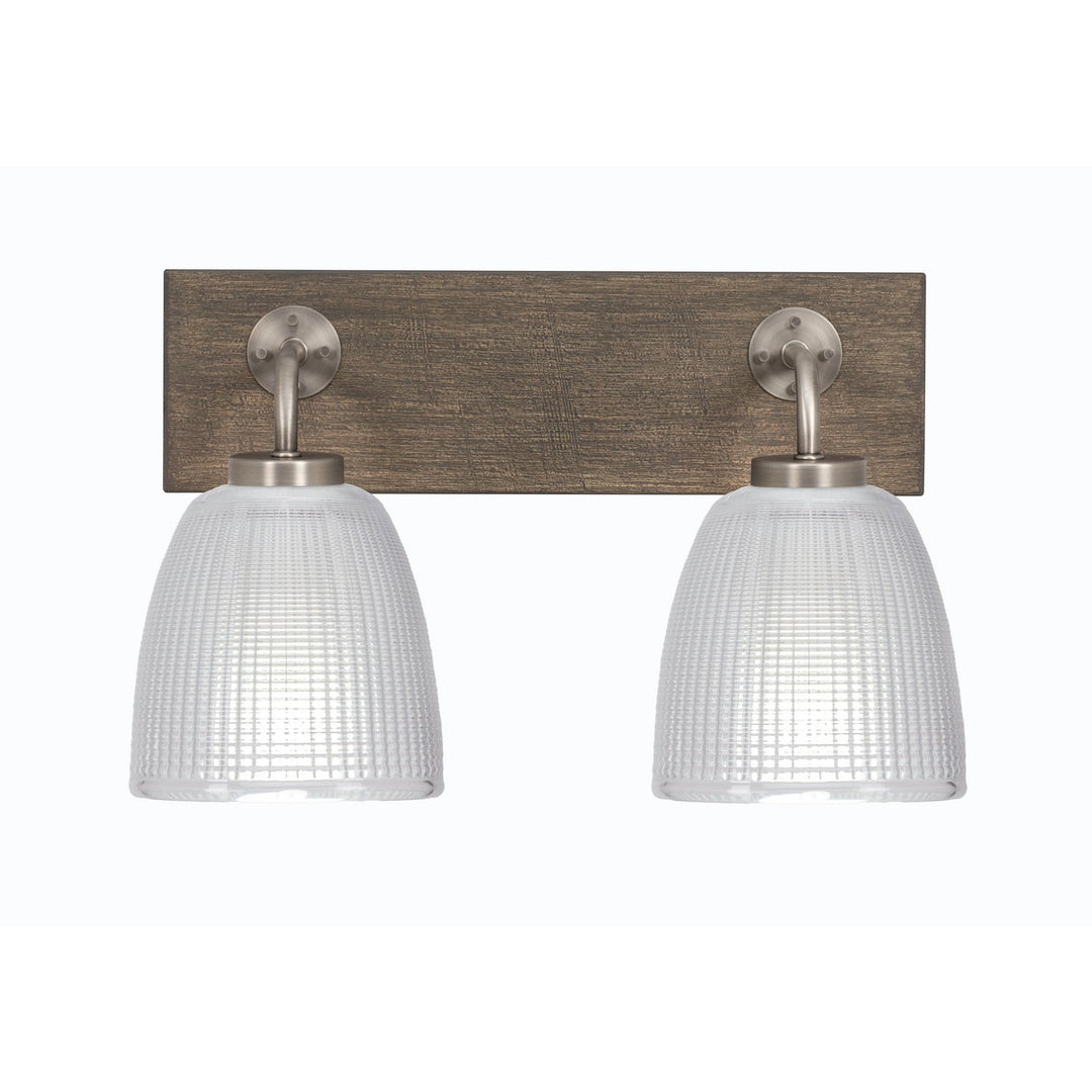 Toltec Oxbridge 1772-gpdw-500 Bath Vanity Light 16 in. wide - Graphite & Painted Distressed Wood-look