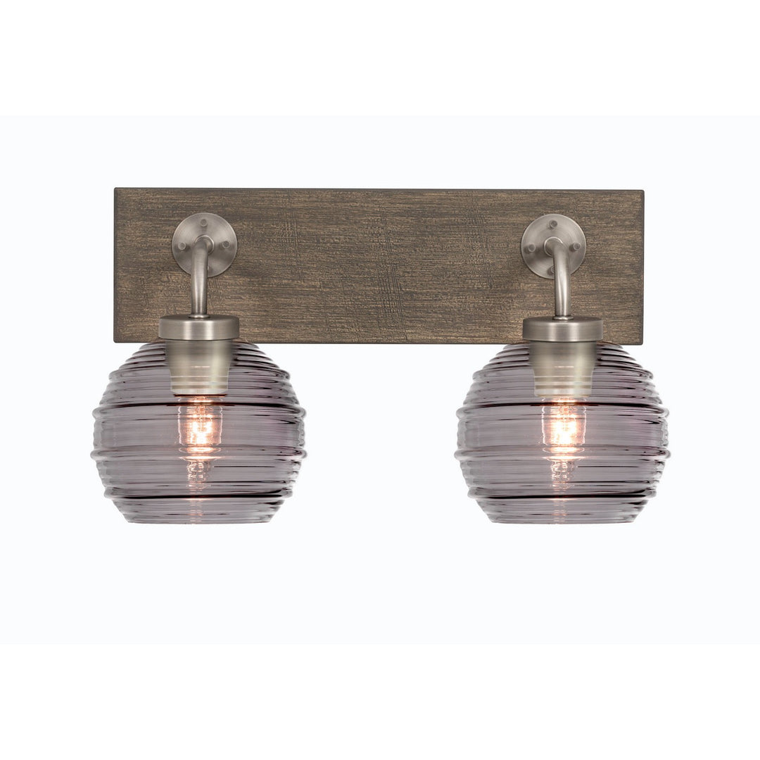 Toltec Oxbridge 1772-gpdw-5112 Bath Vanity Light 17 in. wide - Graphite & Painted Distressed Wood-look