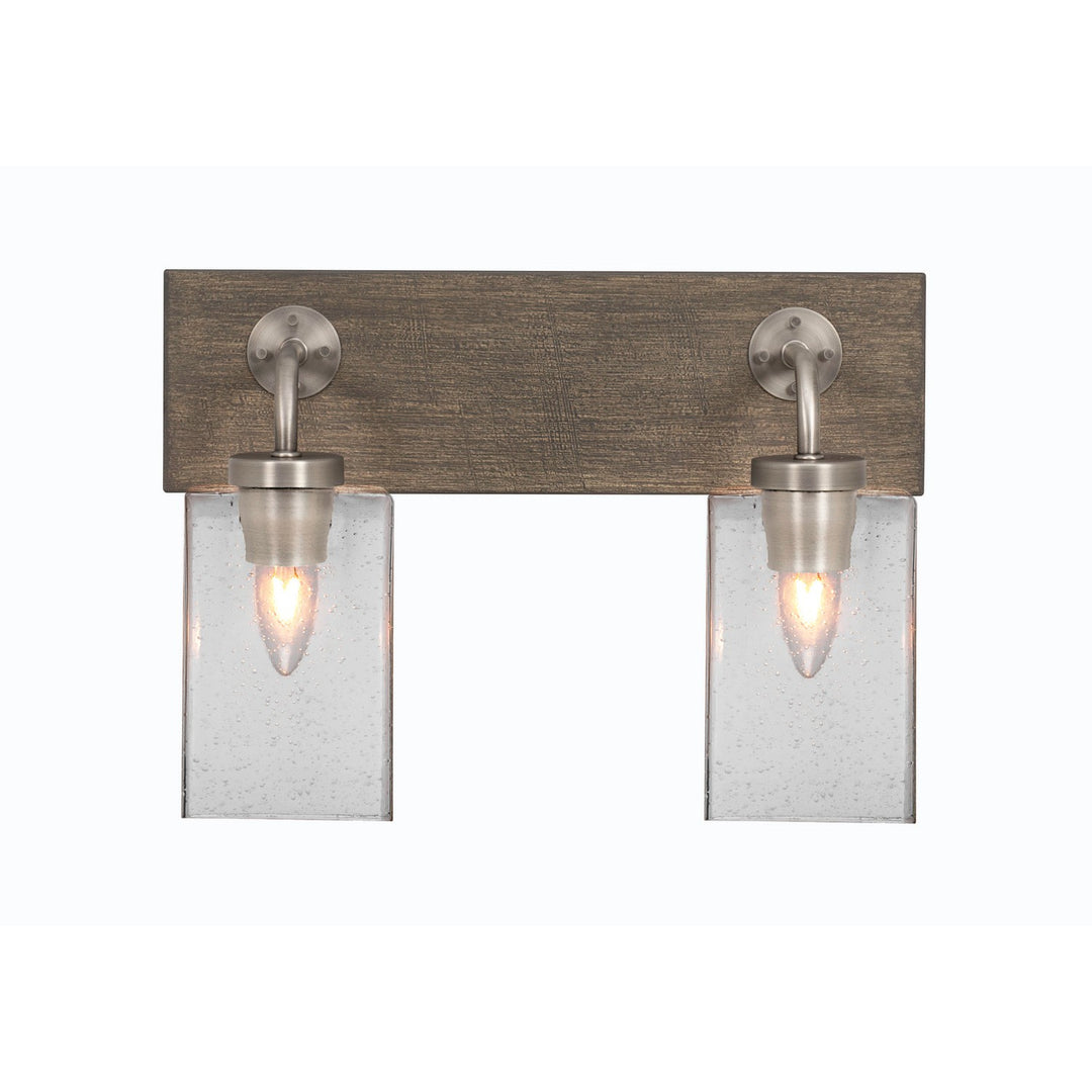 Toltec Oxbridge 1772-gpdw-530 Bath Vanity Light 16 in. wide - Graphite & Painted Distressed Wood-look