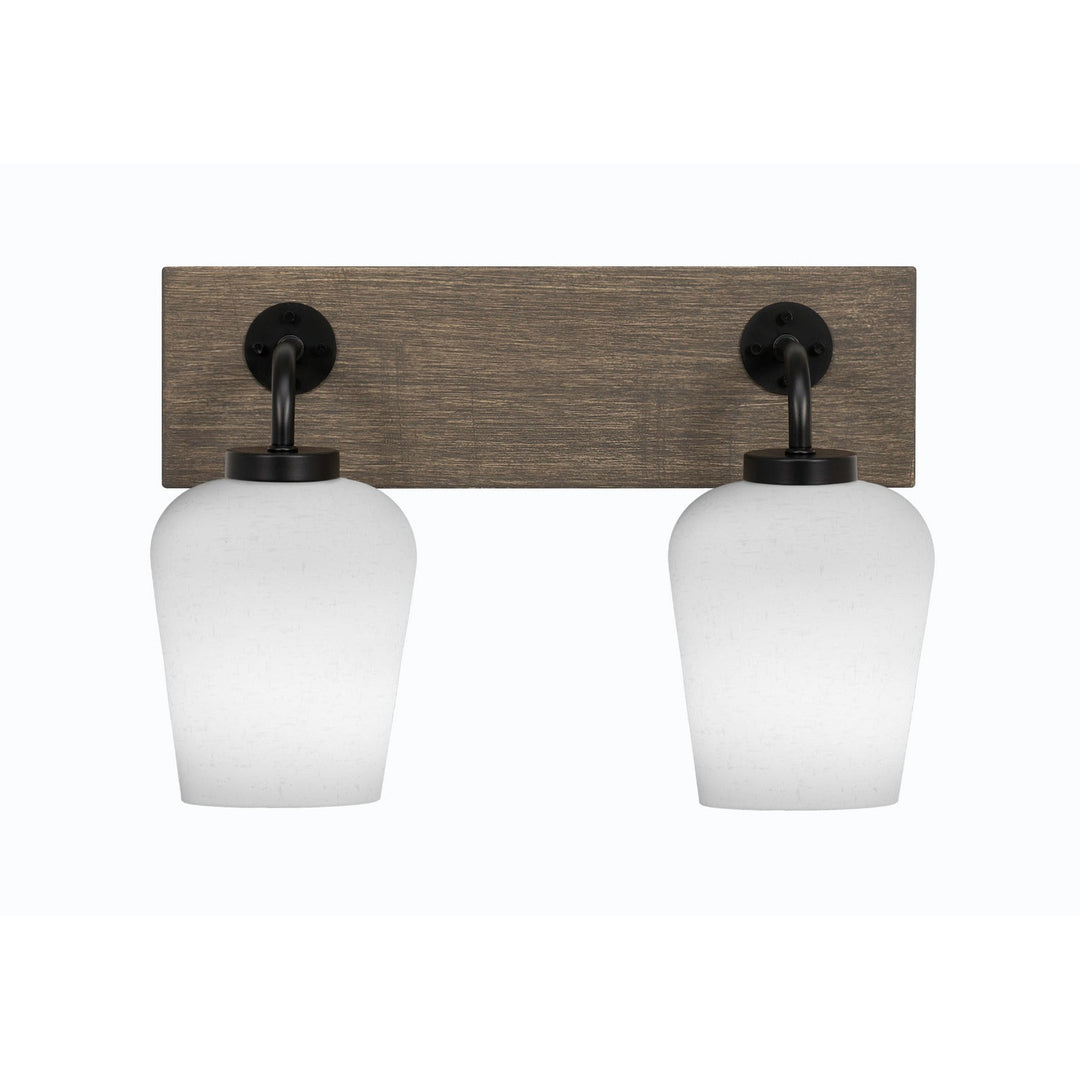 Toltec Oxbridge 1772-mbdw-211 Bath Vanity Light 16 in. wide - Matte Black & Painted Distressed Wood-look