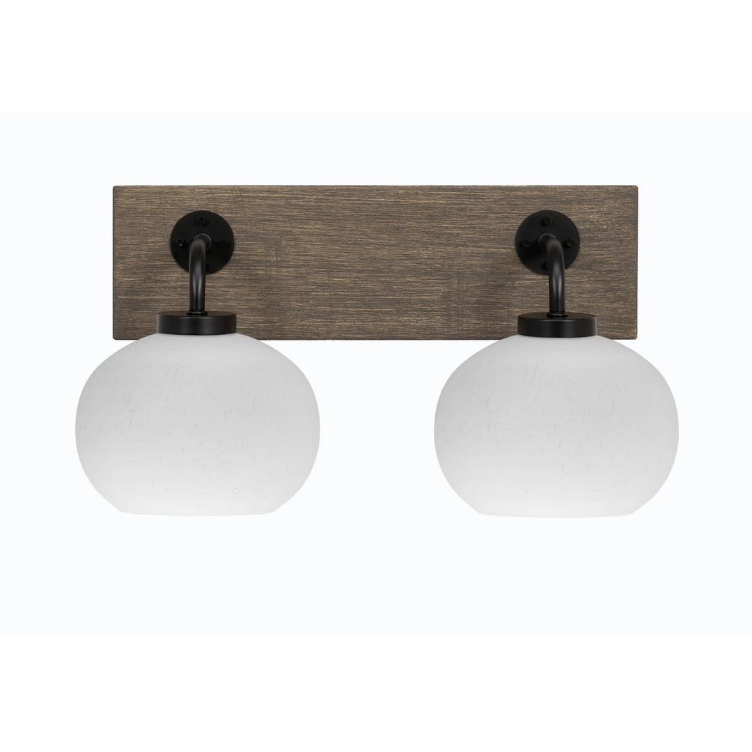 Toltec Oxbridge 1772-mbdw-212 Bath Vanity Light 18 in. wide - Matte Black & Painted Distressed Wood-look