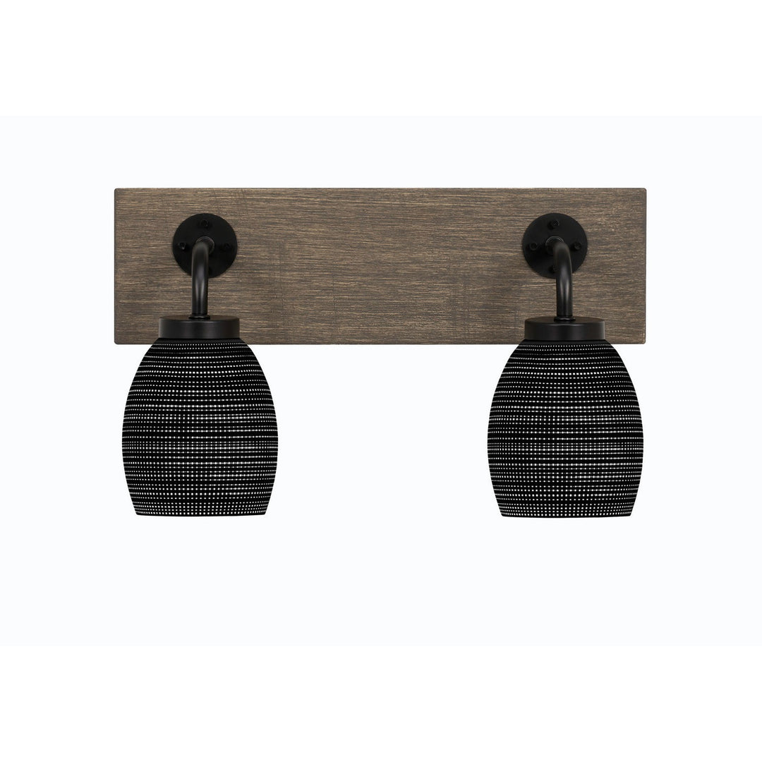 Toltec Oxbridge 1772-mbdw-4029 Bath Vanity Light 16 in. wide - Matte Black & Painted Distressed Wood-look