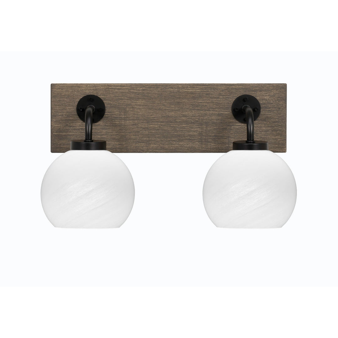 Toltec Oxbridge 1772-mbdw-4101 Bath Vanity Light 17 in. wide - Matte Black & Painted Distressed Wood-look