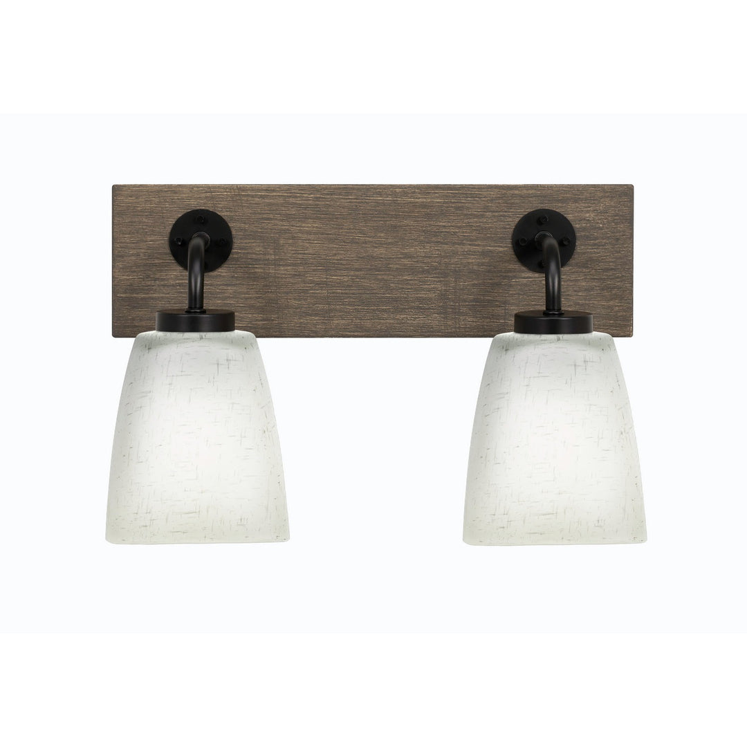 Toltec Oxbridge 1772-mbdw-460 Bath Vanity Light 16 in. wide - Matte Black & Painted Distressed Wood-look