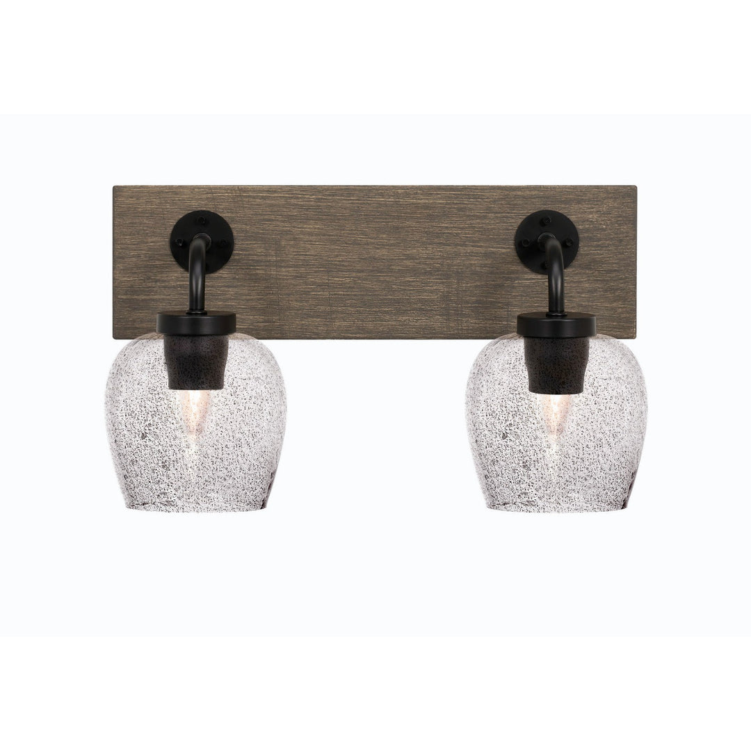 Toltec Oxbridge 1772-mbdw-4812 Bath Vanity Light 17 in. wide - Matte Black & Painted Distressed Wood-look