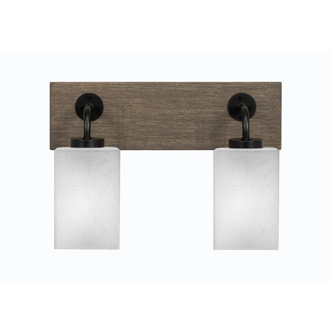 Toltec Oxbridge 1772-mbdw-531 Bath Vanity Light 16 in. wide - Matte Black & Painted Distressed Wood-look