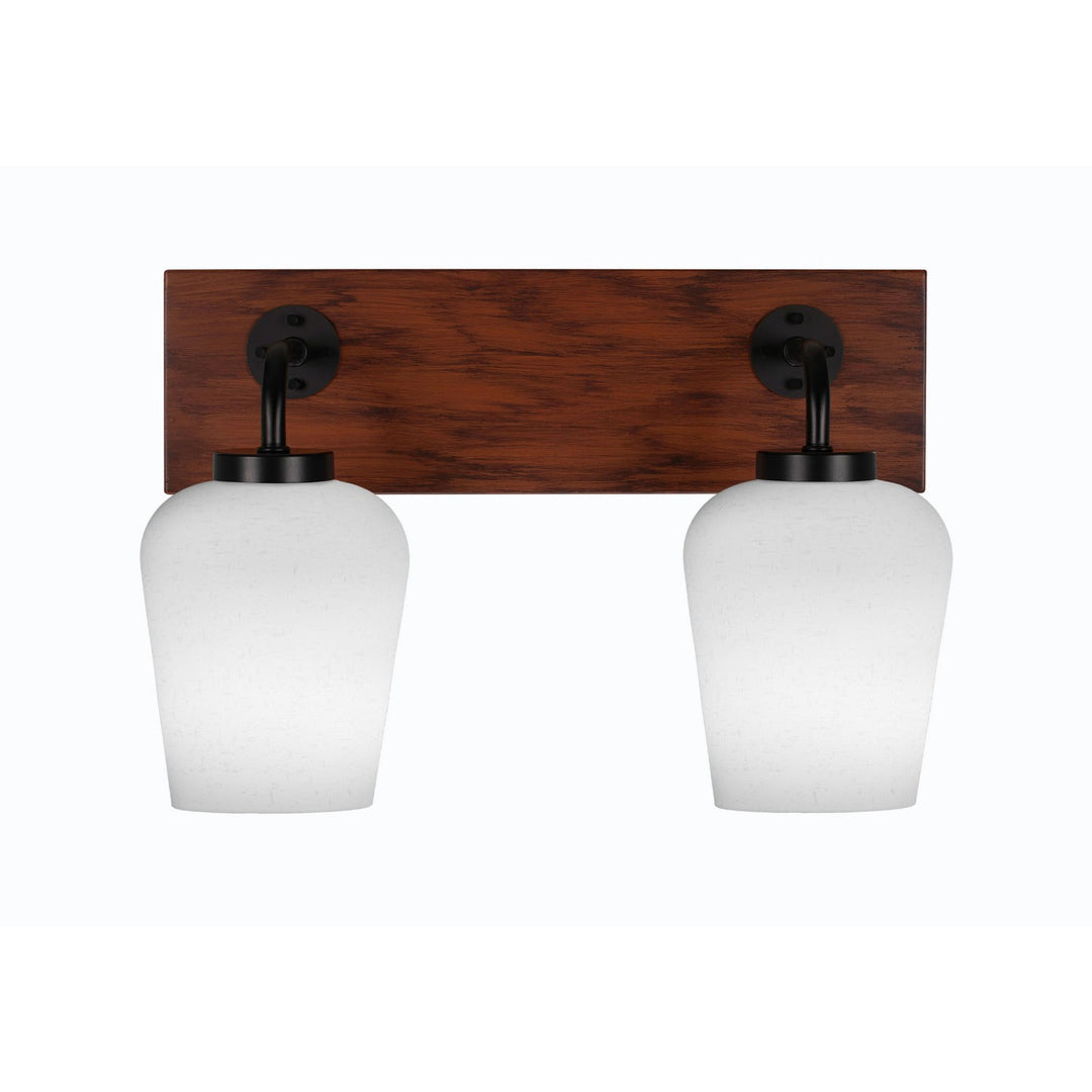 Toltec Oxbridge 1772-mbwg-211 Bath Vanity Light 16 in. wide - Matte Black & Painted Wood-look