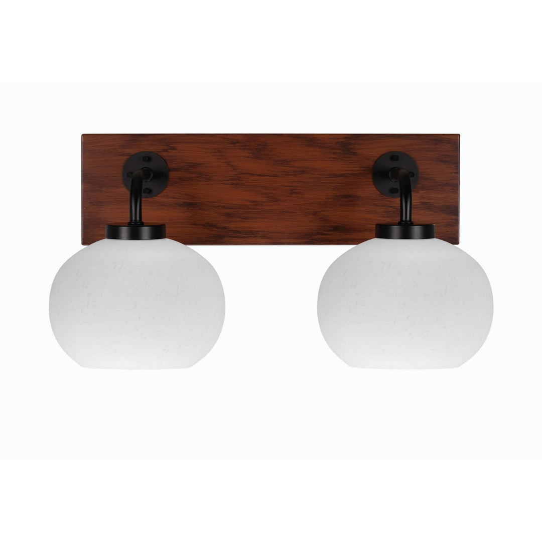 Toltec Oxbridge 1772-mbwg-212 Bath Vanity Light 18 in. wide - Matte Black & Painted Wood-look