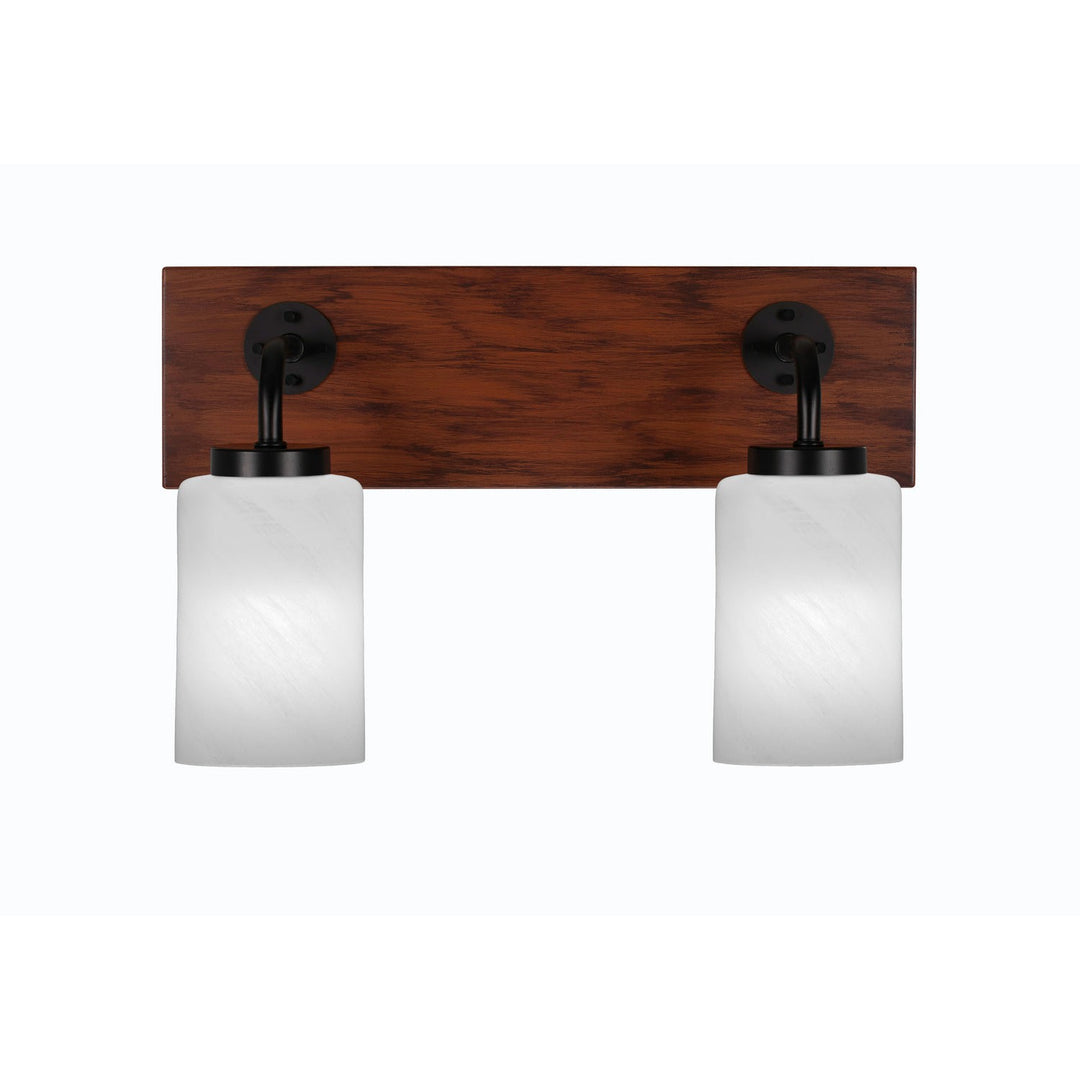 Toltec Oxbridge 1772-mbwg-3001 Bath Vanity Light 16 in. wide - Matte Black & Painted Wood-look