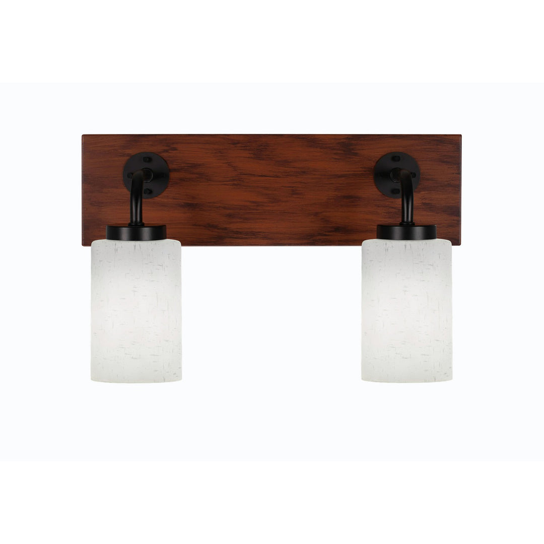 Toltec Oxbridge 1772-mbwg-310 Bath Vanity Light 16 in. wide - Matte Black & Painted Wood-look