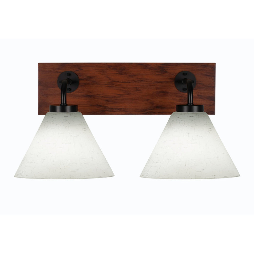 Toltec Oxbridge 1772-mbwg-312 Bath Vanity Light 18 in. wide - Matte Black & Painted Wood-look