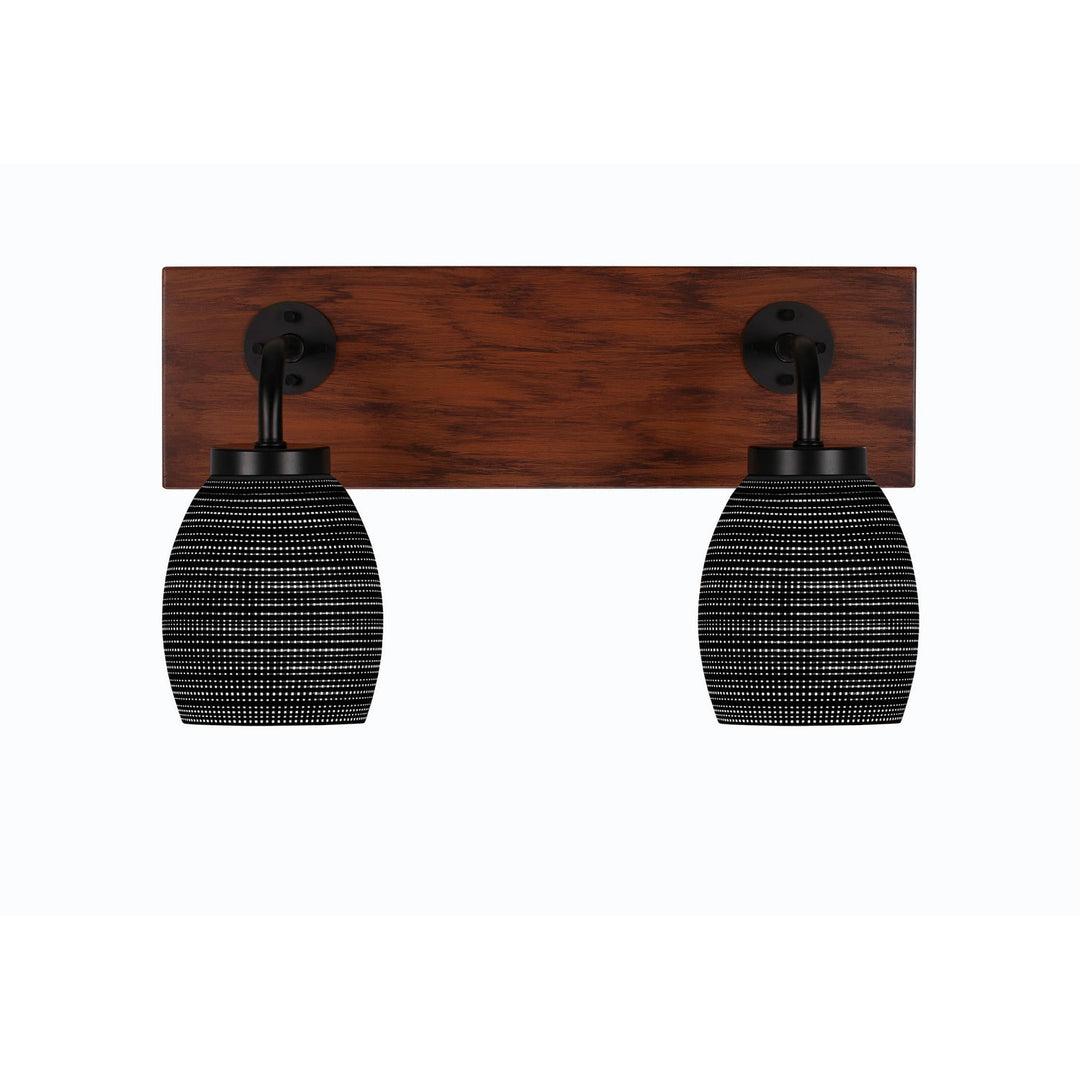 Toltec Oxbridge 1772-mbwg-4029 Bath Vanity Light 16 in. wide - Matte Black & Painted Wood-look