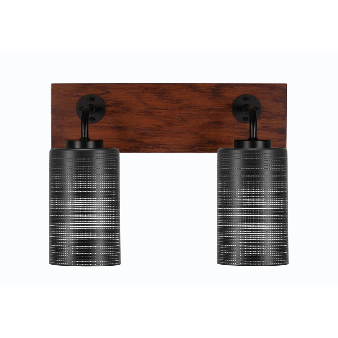 Toltec Oxbridge 1772-mbwg-4069 Bath Vanity Light 16 in. wide - Matte Black & Painted Wood-look