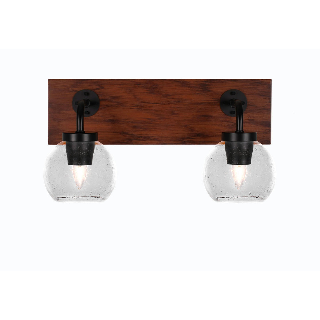 Toltec Oxbridge 1772-mbwg-4100 Bath Vanity Light 17 in. wide - Matte Black & Painted Wood-look