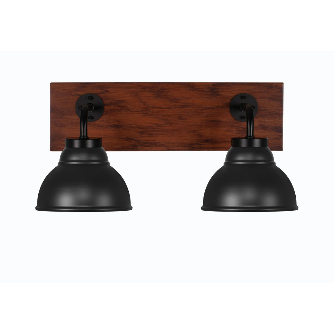 Toltec Oxbridge 1772-mbwg-427-mb Bath Vanity Light 18 in. wide - Matte Black & Painted Wood-look