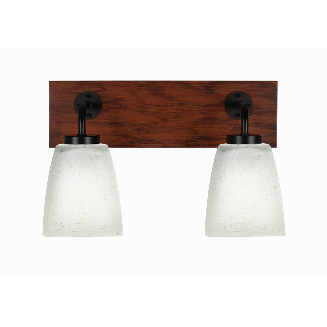 Toltec Oxbridge 1772-mbwg-460 Bath Vanity Light 16 in. wide - Matte Black & Painted Wood-look