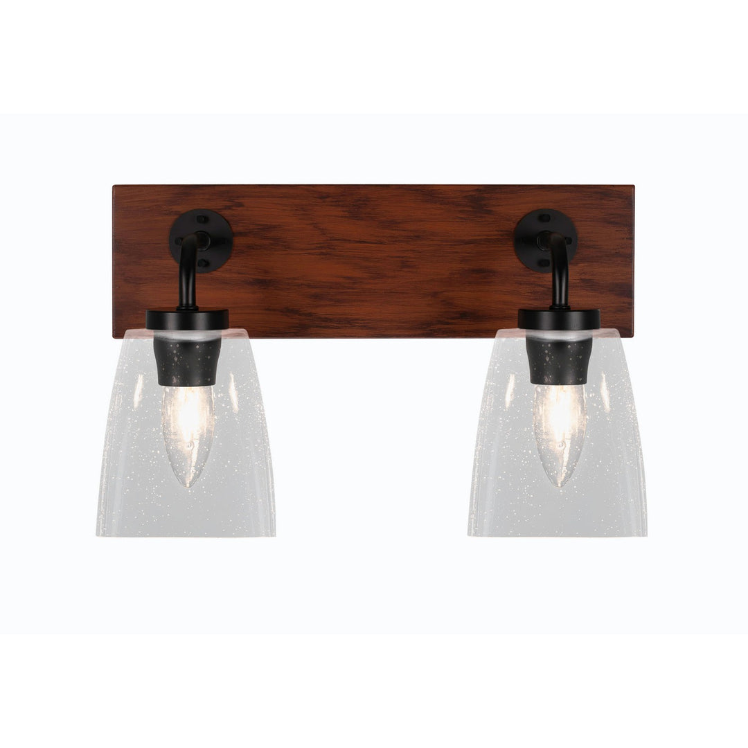 Toltec Oxbridge 1772-mbwg-461 Bath Vanity Light 16 in. wide - Matte Black & Painted Wood-look