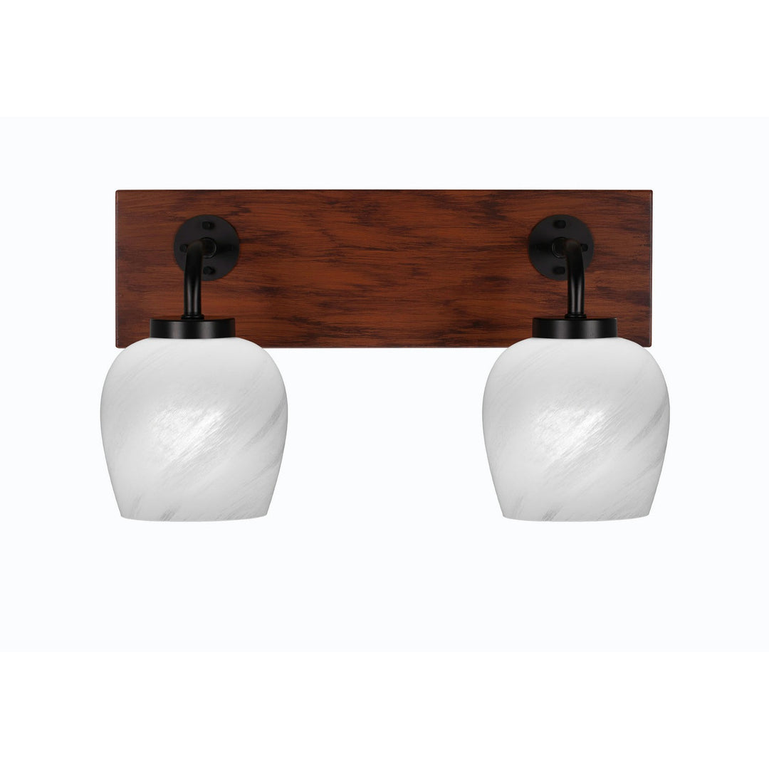 Toltec Oxbridge 1772-mbwg-4811 Bath Vanity Light 17 in. wide - Matte Black & Painted Wood-look