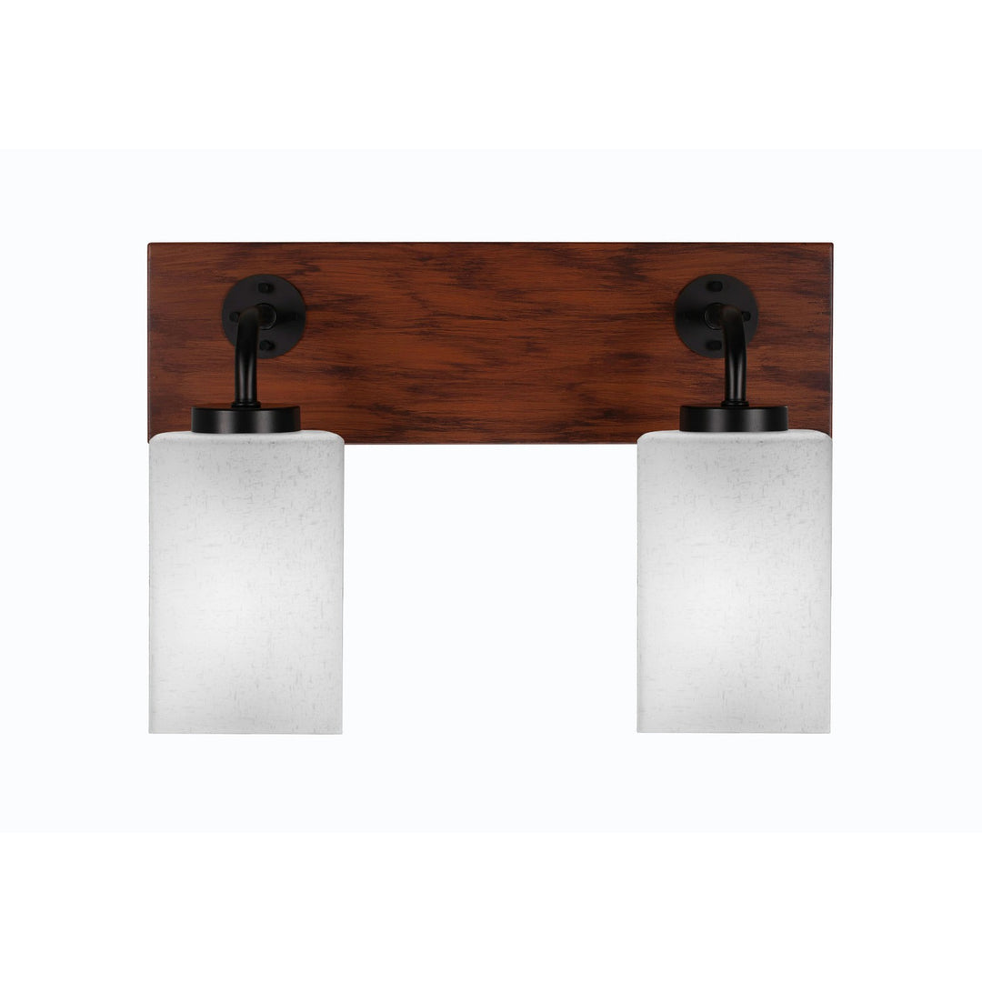 Toltec Oxbridge 1772-mbwg-531 Bath Vanity Light 16 in. wide - Matte Black & Painted Wood-look