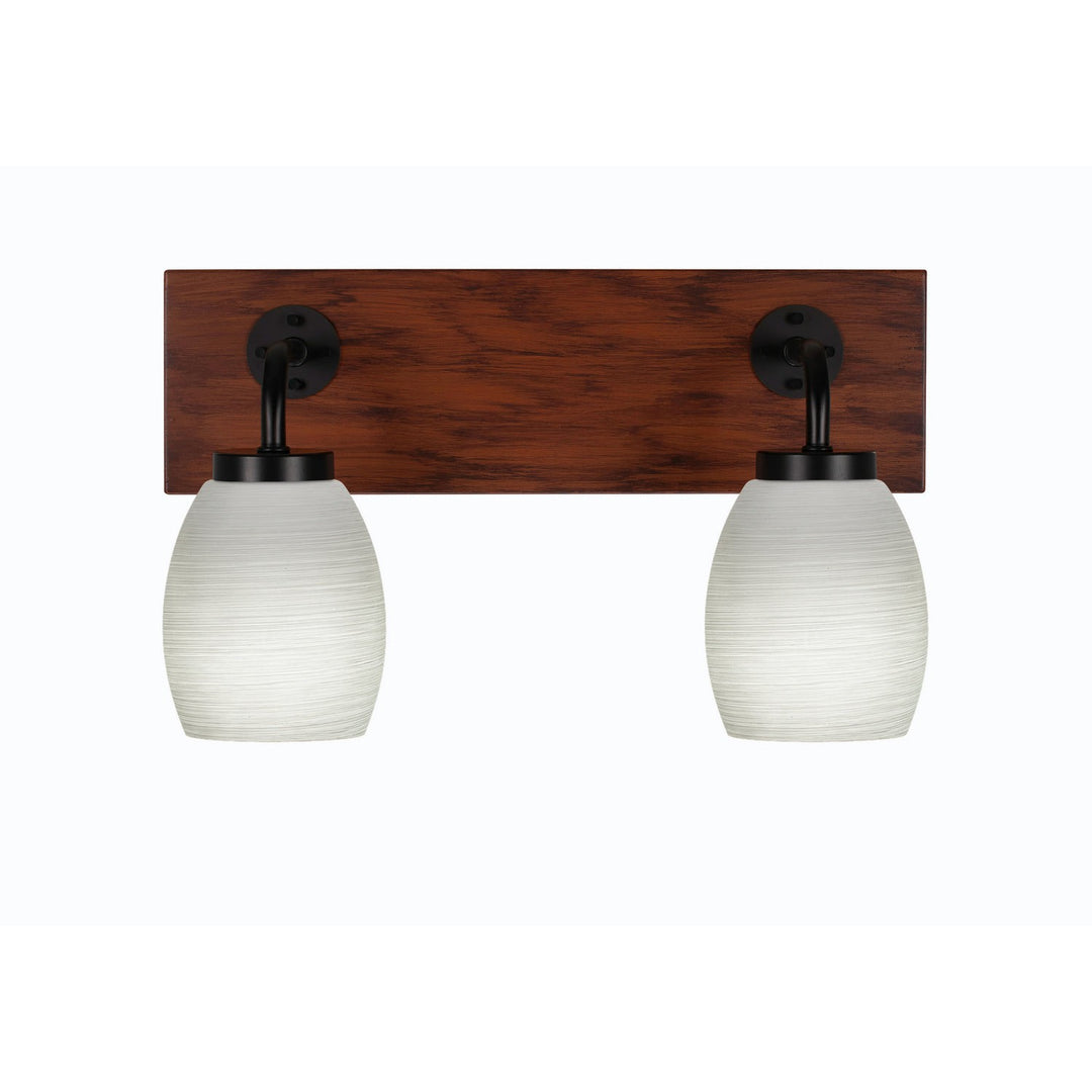 Toltec Oxbridge 1772-mbwg-615 Bath Vanity Light 16 in. wide - Matte Black & Painted Wood-look