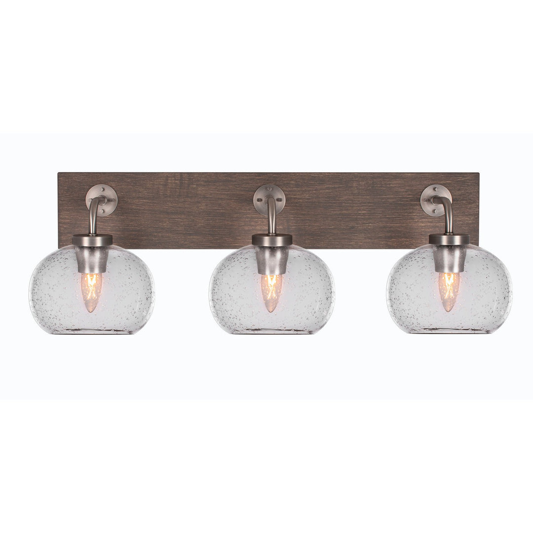 Toltec Oxbridge 1773-gpdw-202 Bath Vanity Light 28 in. wide - Graphite & Painted Distressed Wood-look