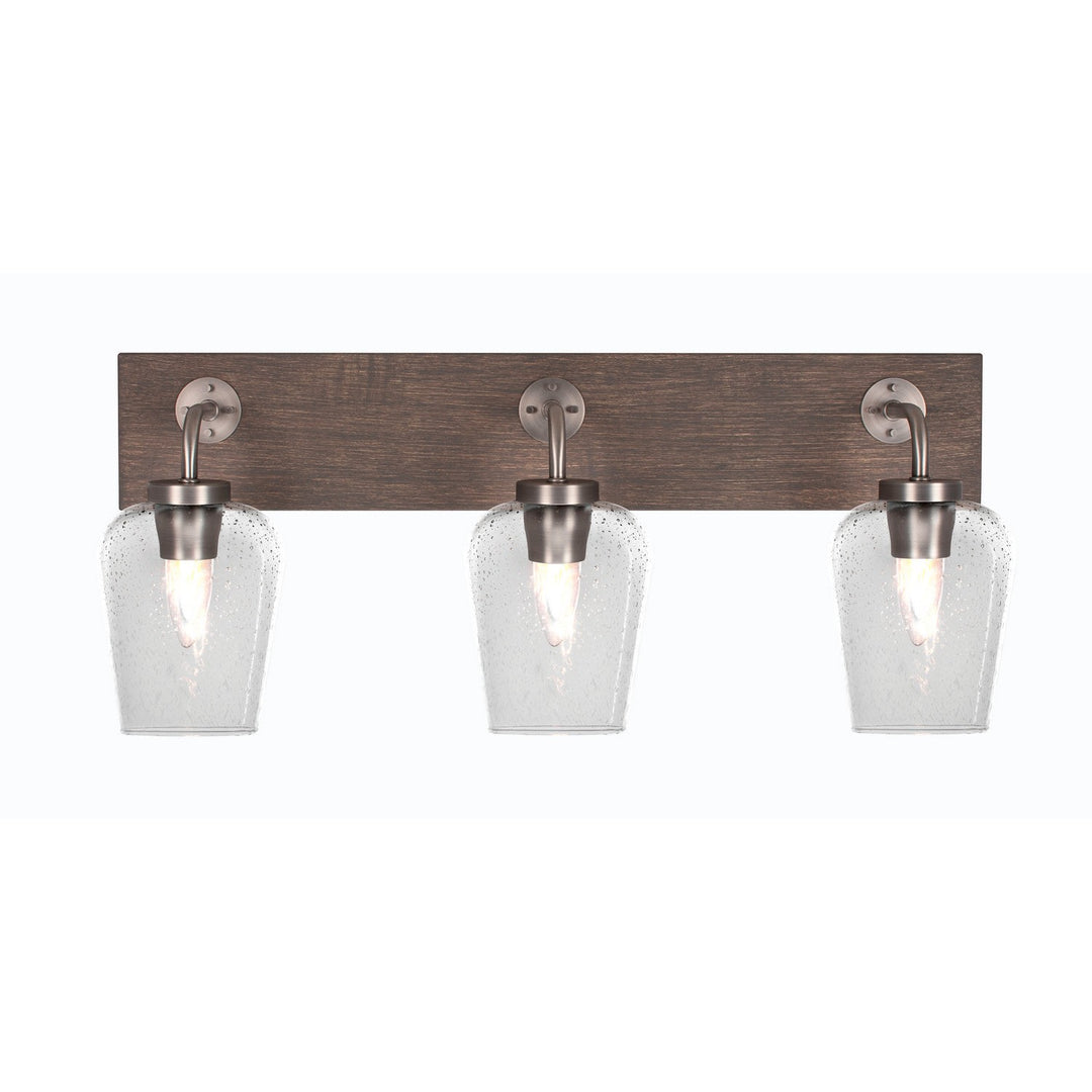Toltec Oxbridge 1773-gpdw-210 Bath Vanity Light 26 in. wide - Graphite & Painted Distressed Wood-look
