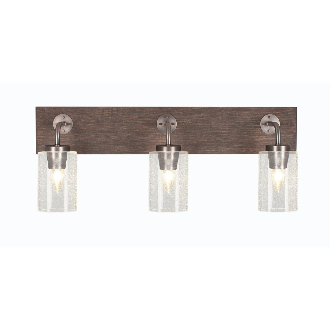 Toltec Oxbridge 1773-gpdw-300 Bath Vanity Light 26 in. wide - Graphite & Painted Distressed Wood-look