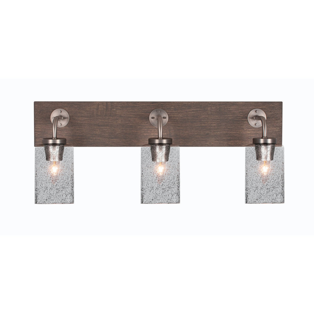 Toltec Oxbridge 1773-gpdw-3002 Bath Vanity Light 26 in. wide - Graphite & Painted Distressed Wood-look