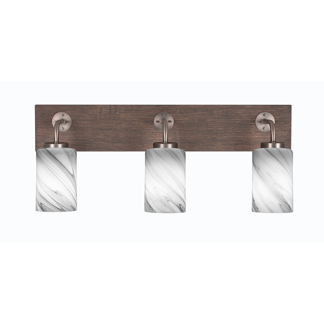 Toltec Oxbridge 1773-gpdw-3009 Bath Vanity Light 26 in. wide - Graphite & Painted Distressed Wood-look