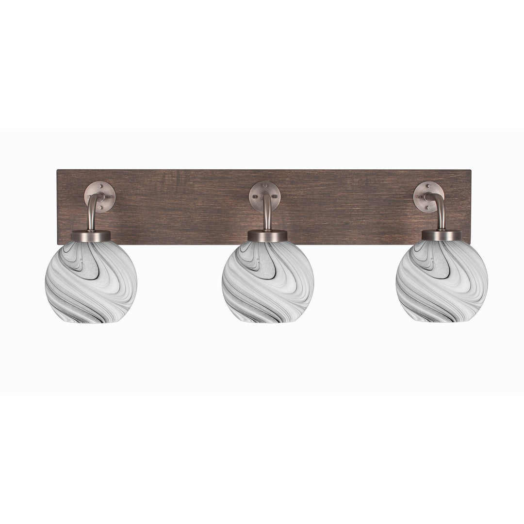 Toltec Oxbridge 1773-gpdw-4109 Bath Vanity Light 26 in. wide - Graphite & Painted Distressed Wood-look