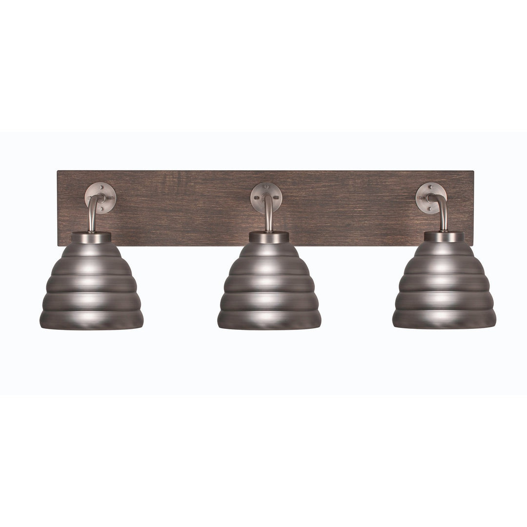 Toltec Oxbridge 1773-gpdw-425-gp Bath Vanity Light 27 in. wide - Graphite & Painted Distressed Wood-look