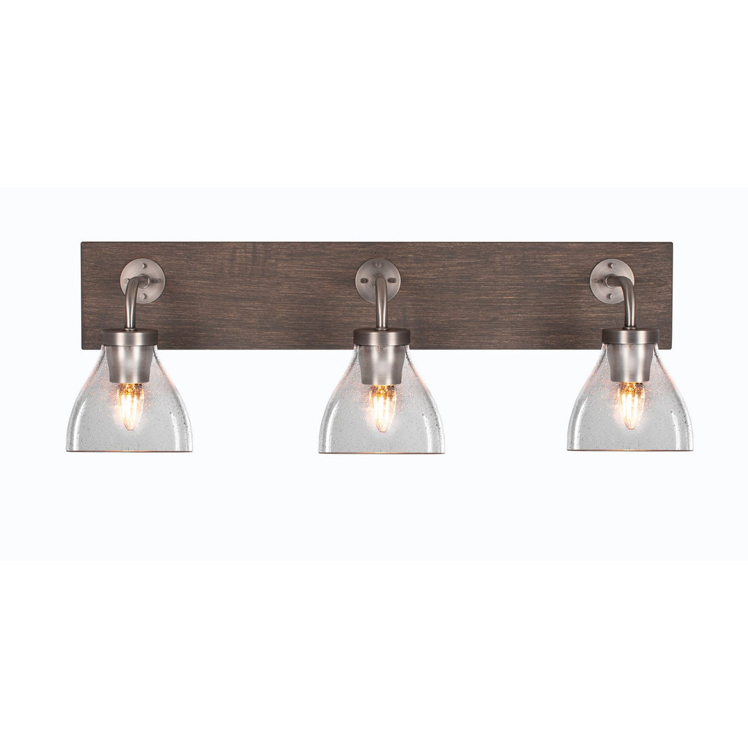 Toltec Oxbridge 1773-gpdw-4760 Bath Vanity Light 27 in. wide - Graphite & Painted Distressed Wood-look