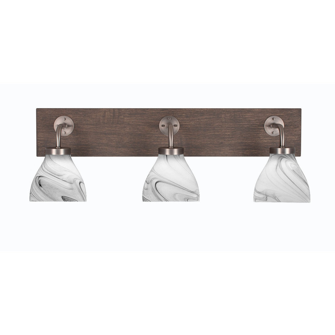 Toltec Oxbridge 1773-gpdw-4769 Bath Vanity Light 27 in. wide - Graphite & Painted Distressed Wood-look