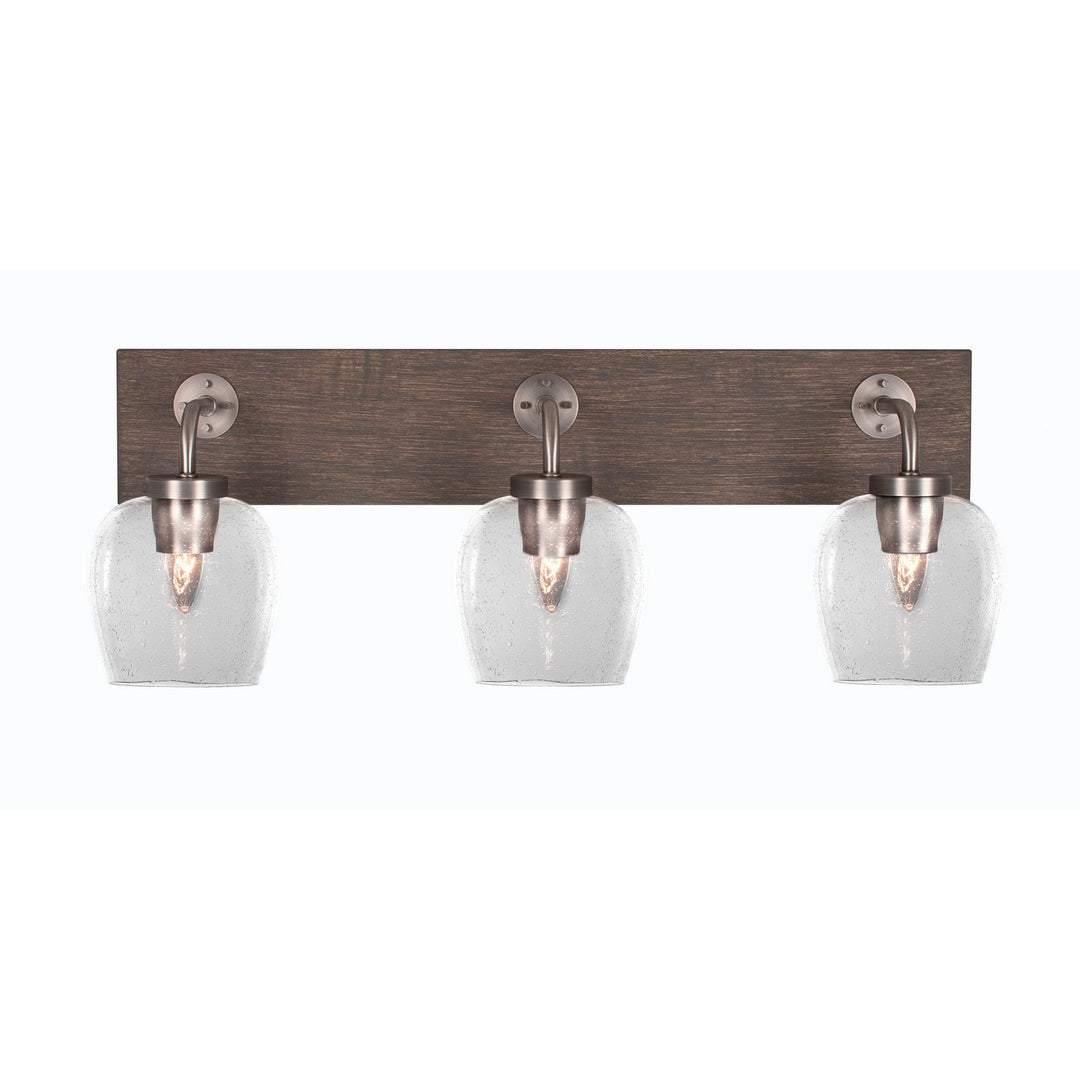 Toltec Oxbridge 1773-gpdw-4810 Bath Vanity Light 27 in. wide - Graphite & Painted Distressed Wood-look