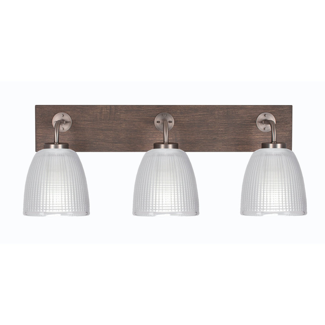 Toltec Oxbridge 1773-gpdw-500 Bath Vanity Light 26 in. wide - Graphite & Painted Distressed Wood-look