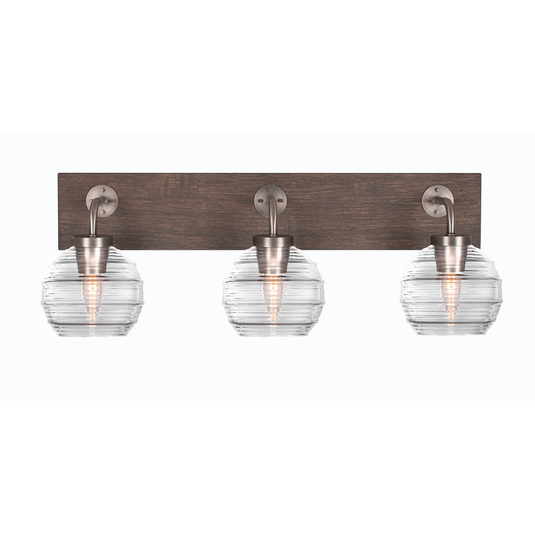 Toltec Oxbridge 1773-gpdw-5110 Bath Vanity Light 27 in. wide - Graphite & Painted Distressed Wood-look