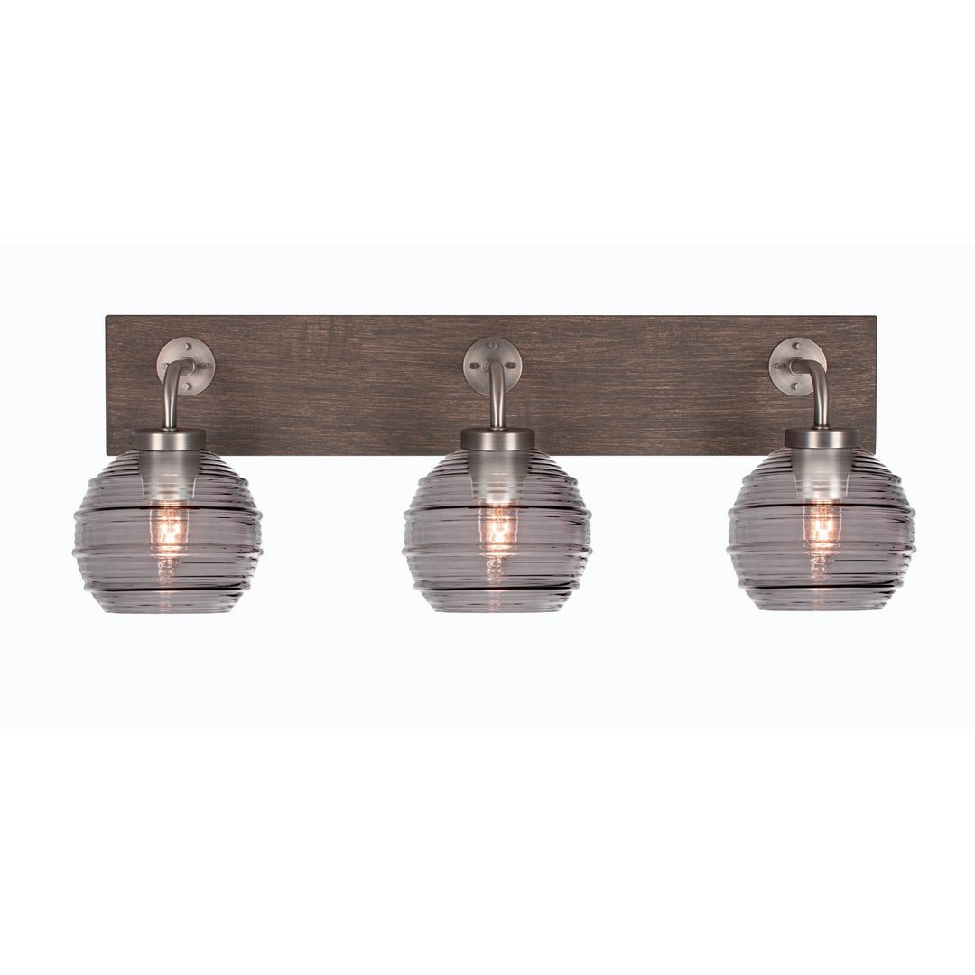 Toltec Oxbridge 1773-gpdw-5112 Bath Vanity Light 27 in. wide - Graphite & Painted Distressed Wood-look