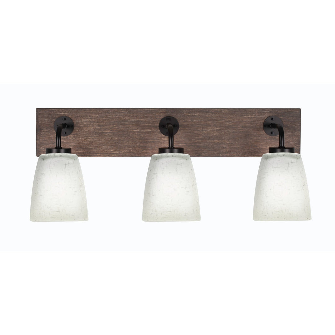 Toltec Oxbridge 1773-mbdw-460 Bath Vanity Light 26 in. wide - Matte Black & Painted Distressed Wood-look