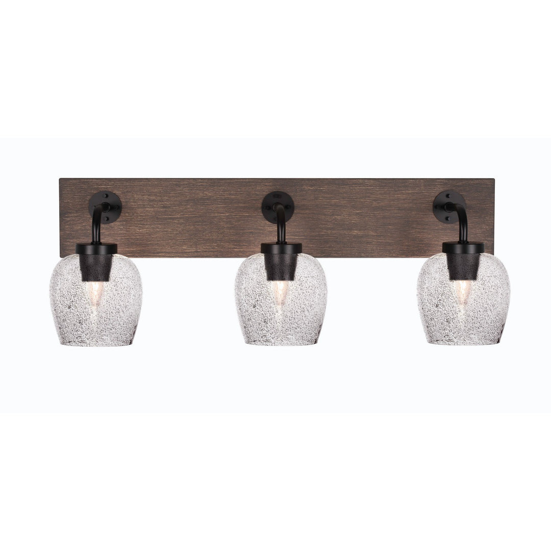 Toltec Oxbridge 1773-mbdw-4812 Bath Vanity Light 27 in. wide - Matte Black & Painted Distressed Wood-look