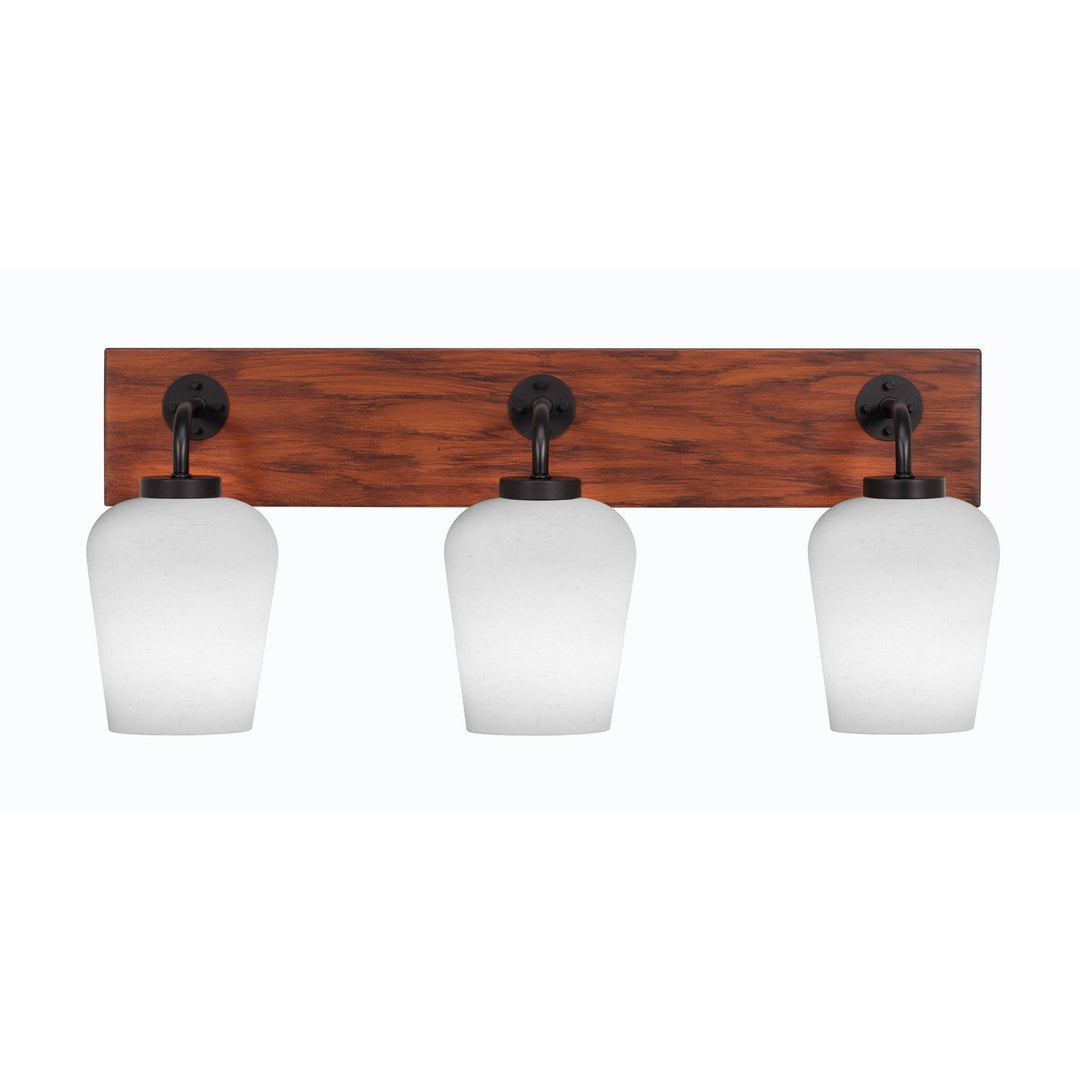 Toltec Oxbridge 1773-mbwg-211 Bath Vanity Light 26 in. wide - Matte Black & Painted Wood-look