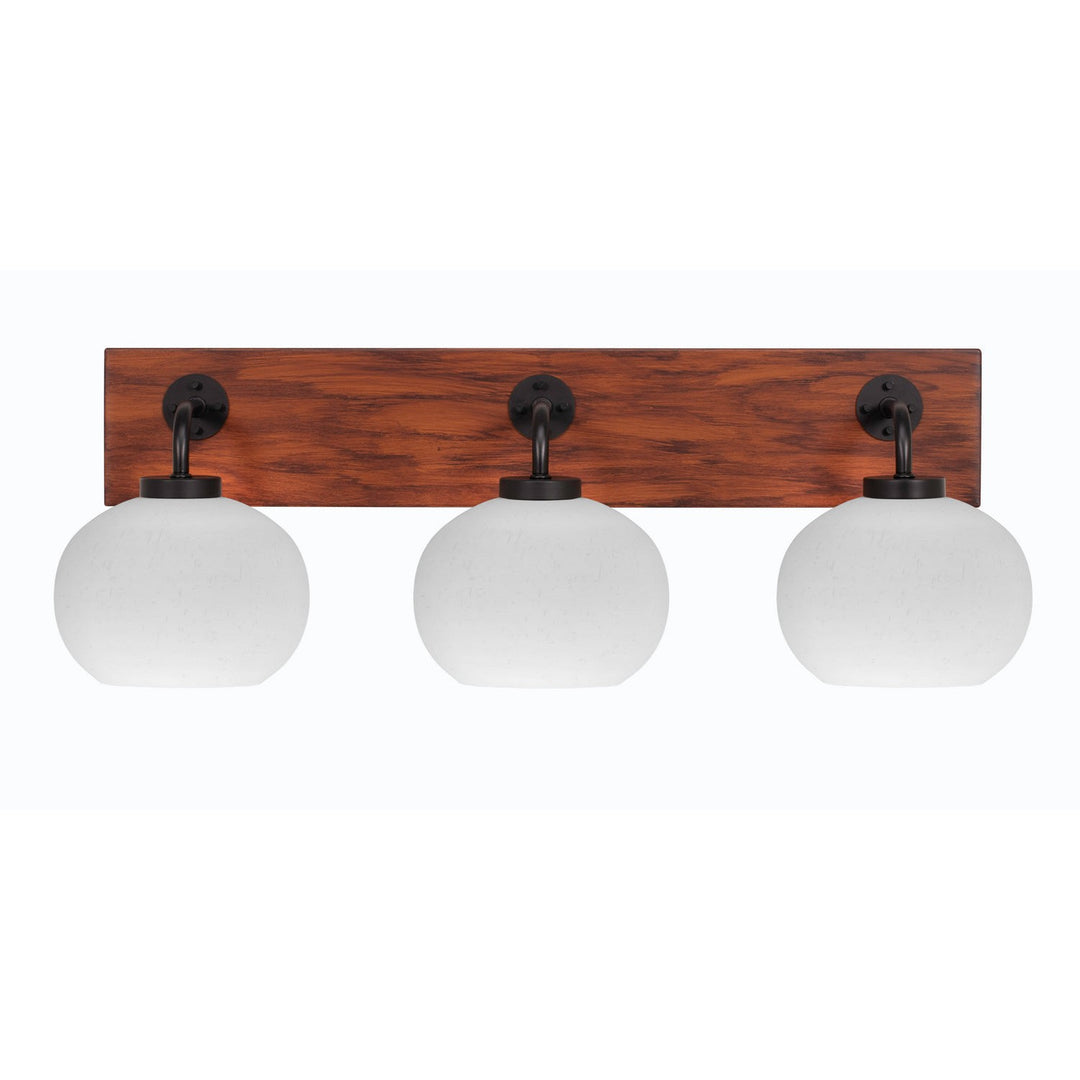 Toltec Oxbridge 1773-mbwg-212 Bath Vanity Light 28 in. wide - Matte Black & Painted Wood-look