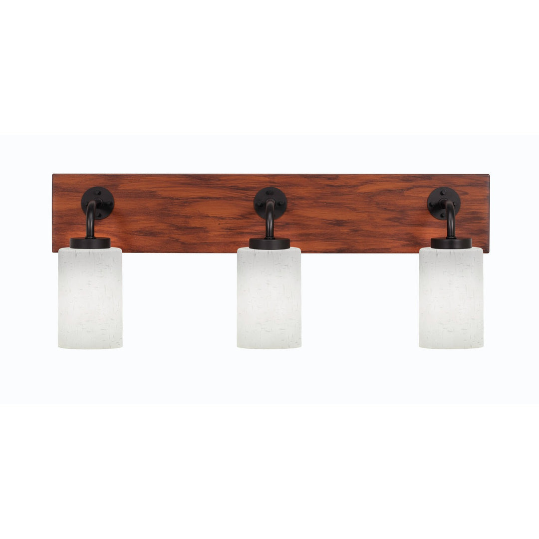 Toltec Oxbridge 1773-mbwg-310 Bath Vanity Light 26 in. wide - Matte Black & Painted Wood-look