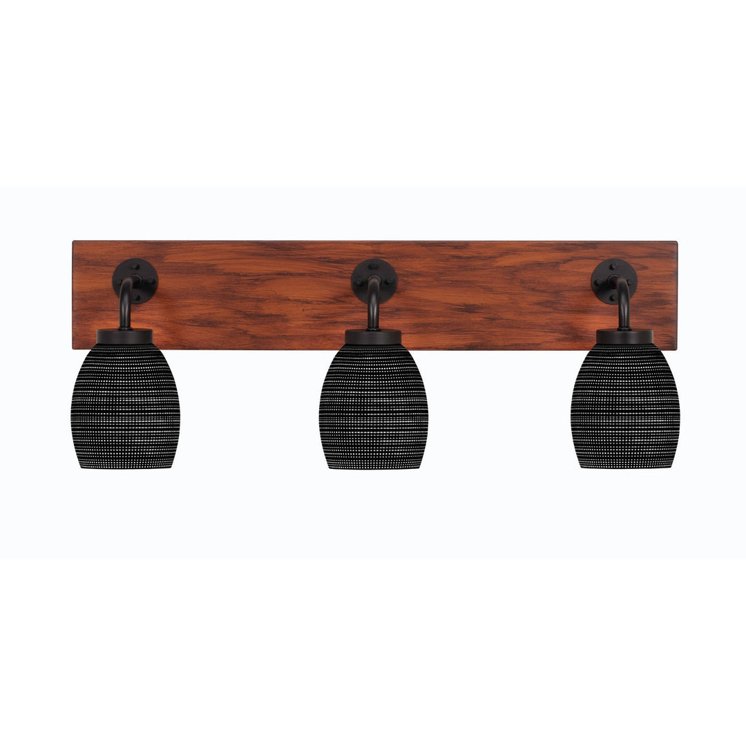 Toltec Oxbridge 1773-mbwg-4029 Bath Vanity Light 26 in. wide - Matte Black & Painted Wood-look