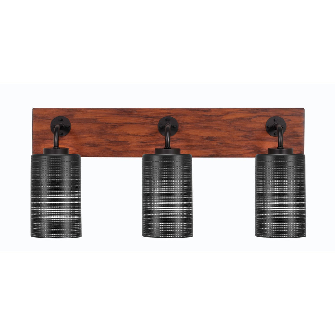 Toltec Oxbridge 1773-mbwg-4069 Bath Vanity Light 26 in. wide - Matte Black & Painted Wood-look